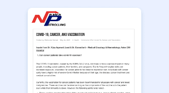 Cancer, Covid 19 and vaccination